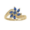 Floral Shape Marquise Color Ring in Gold