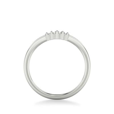 ArtCarved White 14K Gold Baguette Diamond Tiara Curved Wedding Band Size 6.5 - view 3