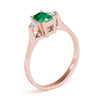 Solitaire Emerald Color Ring in Gold