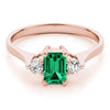 Solitaire Emerald Color Ring in Gold