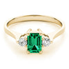 Solitaire Emerald Color Ring in Gold