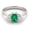 Solitaire Emerald Color Ring in Gold
