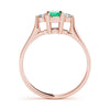 Solitaire Emerald Color Ring in Gold