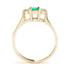 Solitaire Emerald Color Ring in Gold