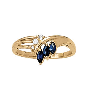 Marquise Shape Color Ring in Gold