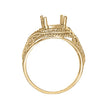 Oval Filigree Color Ring in Gold