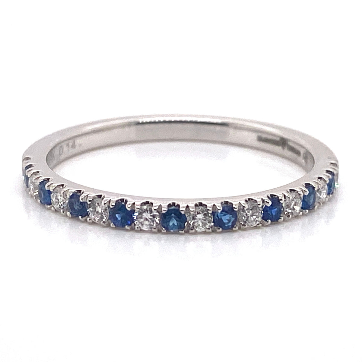 18K White Gold Sapphire, Diamond Wedding Bands from Diamond Designs