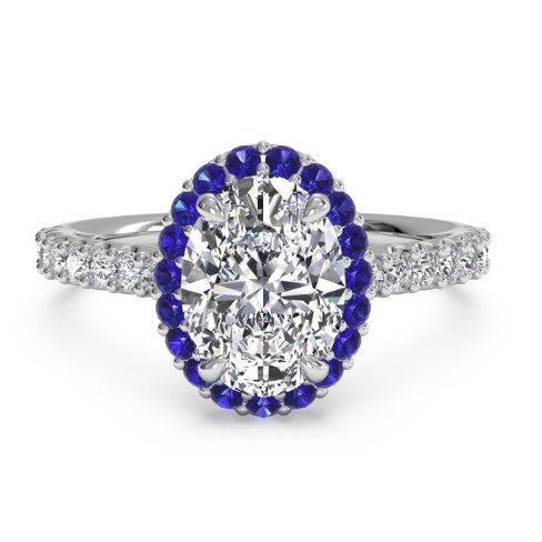 Ritani White 14 Karat Gold Diamond Engagement Ring Mounting Size 6.5 *