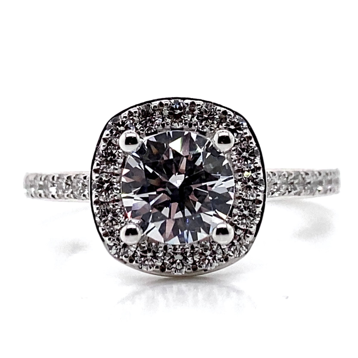 Diamond Designs White 14 Karat Gold Diamond Engagement Ring Mounting Size 6.5 *