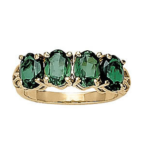 Oval Shape Color Rings in Gold