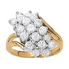 Cluster Fashion Color Ring in Gold