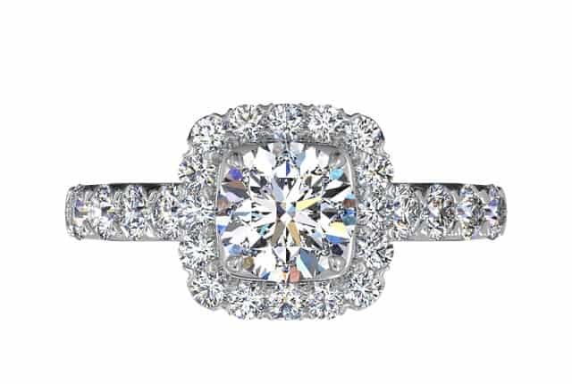 Ritani White 18 Karat Gold Diamond Engagement Ring Mounting Size 6.5 * - view 5