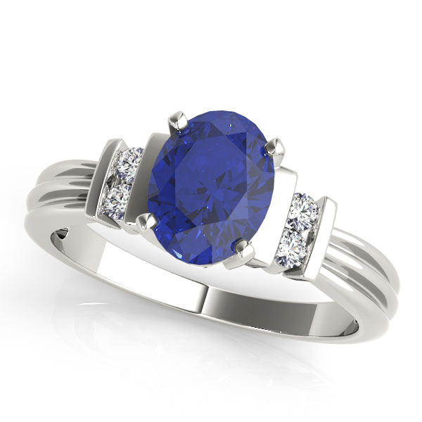 Solitaire Plus Bar Set Color Fashion Ring in Gold
