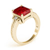 Solitaire Plus Braided Shank Color Ring in Gold