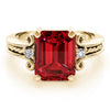 Solitaire Plus Braided Shank Color Ring in Gold