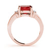 Solitaire Plus Braided Shank Color Ring in Gold