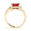 Solitaire Plus Braided Shank Color Ring in Gold
