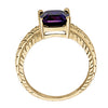 Emerald Engraving Color Ring in Gold