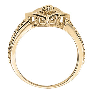 Heart Shape Filigree Fashion Ring in Gold