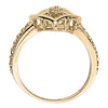 Heart Shape Filigree Fashion Ring in Gold