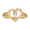 Heart Shape Filigree Fashion Ring in Gold