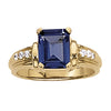 Single Row Emerald Color Ring in Gold