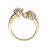 Bypass Pearl Color Ring in Gold