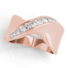 Single Row Swirl Channel Set Fashion Ring in Gold