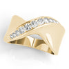 Single Row Swirl Channel Set Fashion Ring in Gold