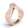 Single Row Swirl Channel Set Fashion Ring in Gold