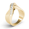 Single Row Swirl Channel Set Fashion Ring in Gold