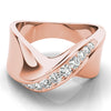 Single Row Swirl Channel Set Fashion Ring in Gold