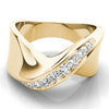 Single Row Swirl Channel Set Fashion Ring in Gold