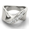 Single Row Swirl Channel Set Fashion Ring in Gold