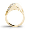 Single Row Swirl Channel Set Fashion Ring in Gold
