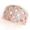 Multirow Cross Prong Fashion Ring in Gold
