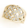 Multirow Cross Prong Fashion Ring in Gold