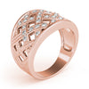 Multirow Cross Prong Fashion Ring in Gold