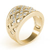 Multirow Cross Prong Fashion Ring in Gold