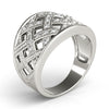 Multirow Cross Prong Fashion Ring in Gold