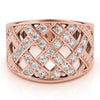 Multirow Cross Prong Fashion Ring in Gold