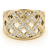 Multirow Cross Prong Fashion Ring in Gold