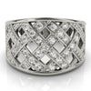 Multirow Cross Prong Fashion Ring in Gold