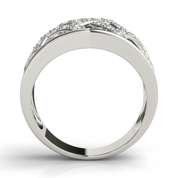 Multirow Cross Prong Fashion Ring in Gold