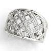Multirow Cross Prong Fashion Ring in Gold