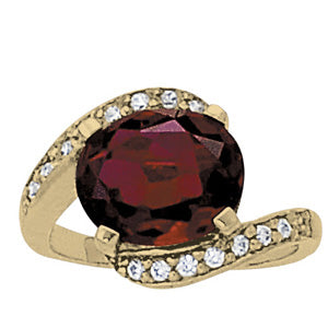 Oval Shape Color Ring in Gold