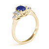 Oval Shape Trellis Color Rings in Gold