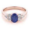 Oval Shape Trellis Color Rings in Gold