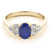 Oval Shape Trellis Color Rings in Gold