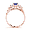 Oval Shape Trellis Color Rings in Gold